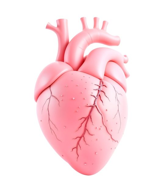 Free PSD 3d rendering of realistic heart