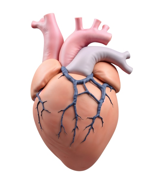 Free PSD 3d rendering of realistic heart