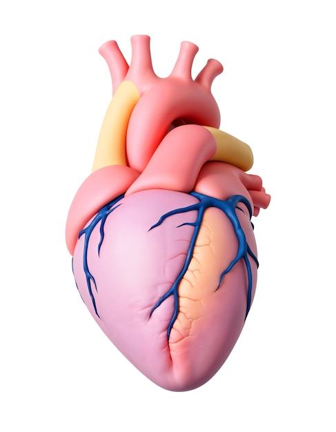 Free PSD 3d rendering of realistic heart