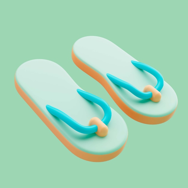 Free PSD 3d rendering of slippers  travel icon