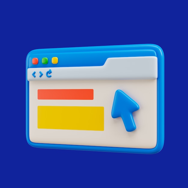 Free PSD 3d rendering of web ui icon