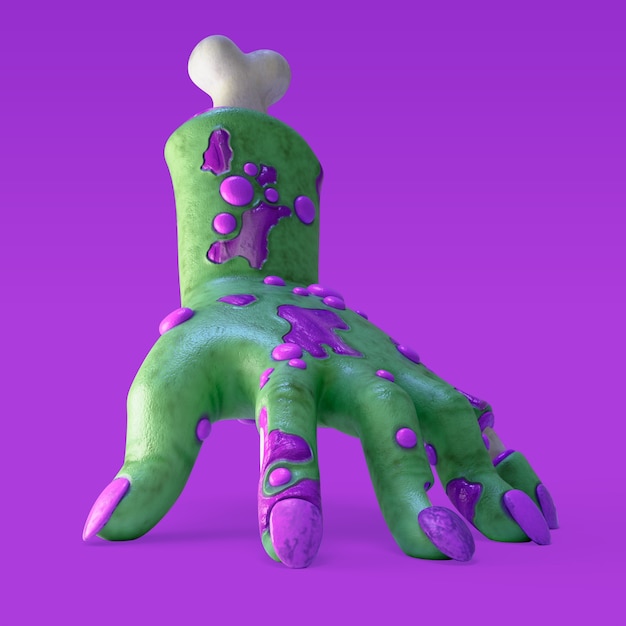 Free PSD 3d rendering of zombie hand