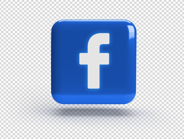 3d square with facebook logo