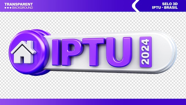 Free PSD 3d stamp logo residential tax brazil iptu of houses and apartments