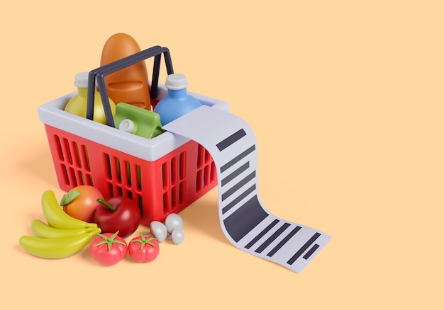 Free PSD 3d supermarket still life background