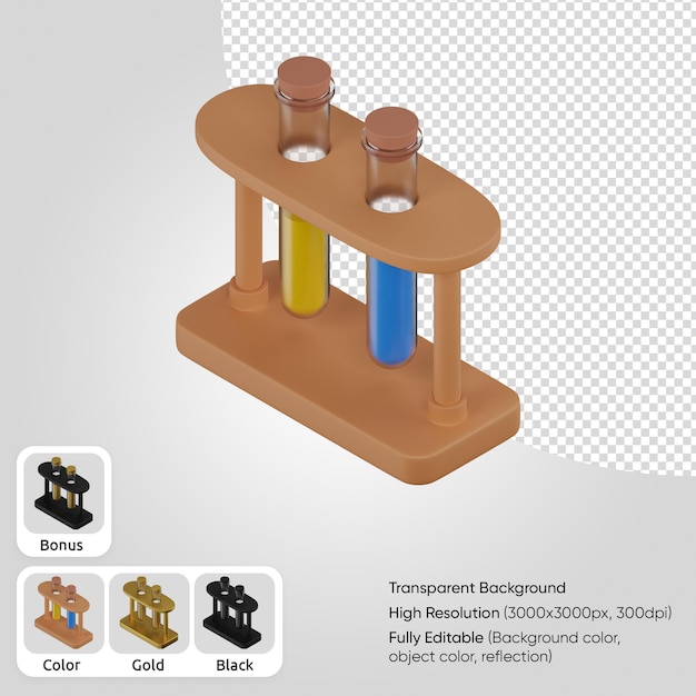 Free PSD 3d test tubes