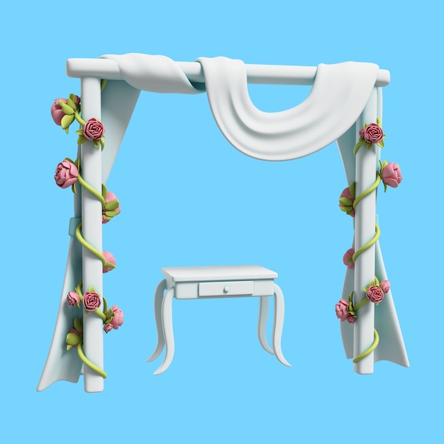 3d wedding illustration of arch