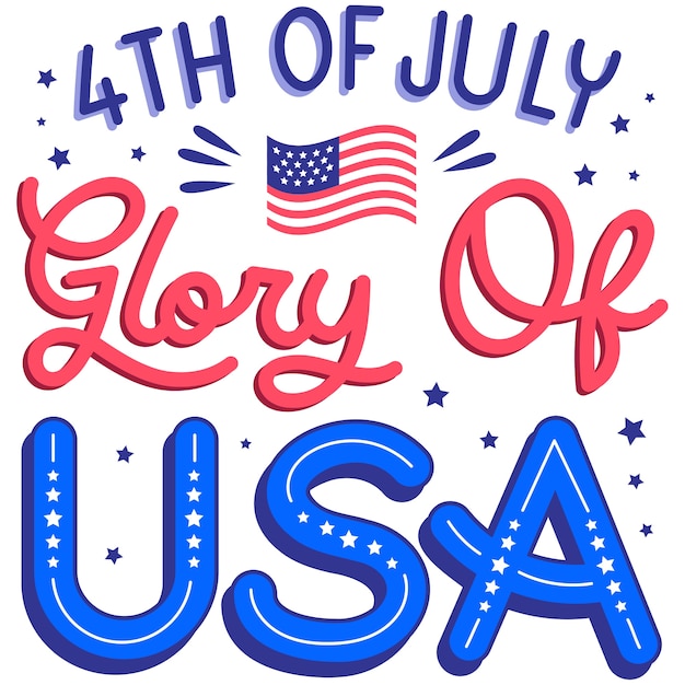 4th of july lettering