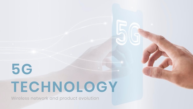 Free PSD 5g communication technology template psd futuristic presentation