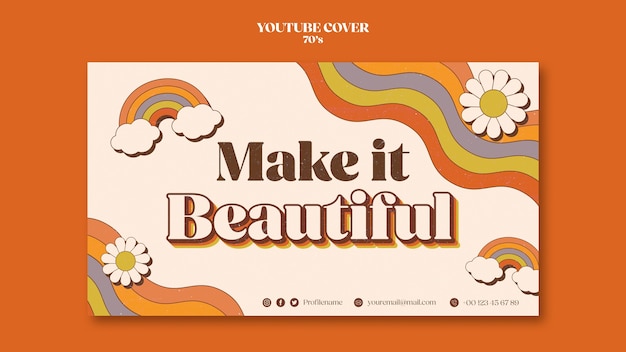 Free PSD 70's aesthetic youtube cover template