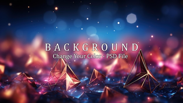 Free PSD abstract crystal background with bokeh lights