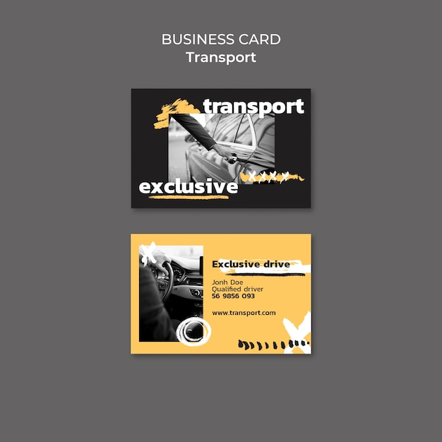 Free PSD abstract private transport business card