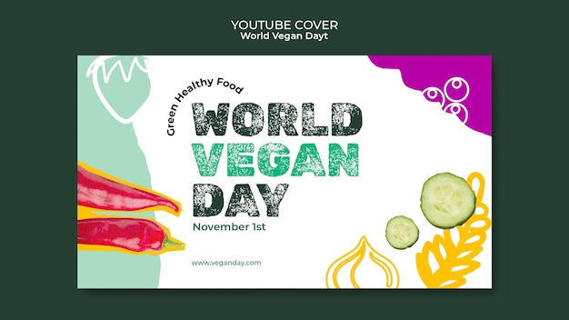 Free PSD abstract world vegan day youtube cover
