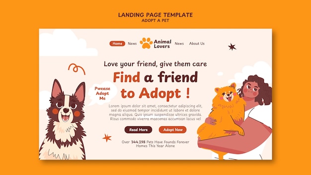 Free PSD adopt a pet template design