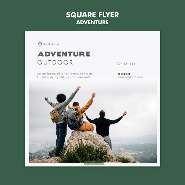 Free PSD adventure flyer template concept