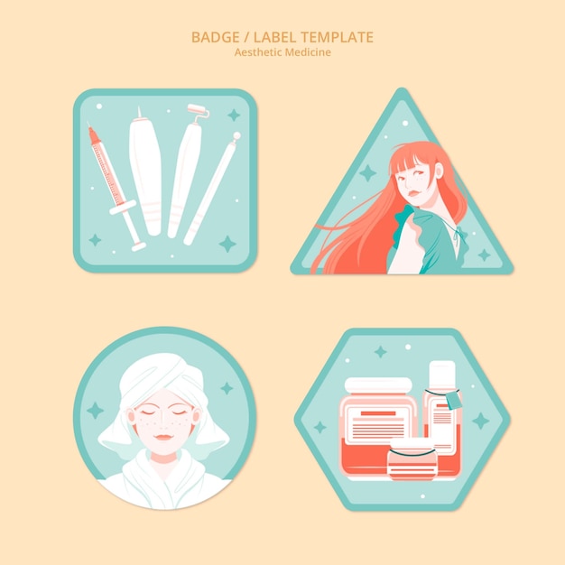 Free PSD aesthetic medicine labels template