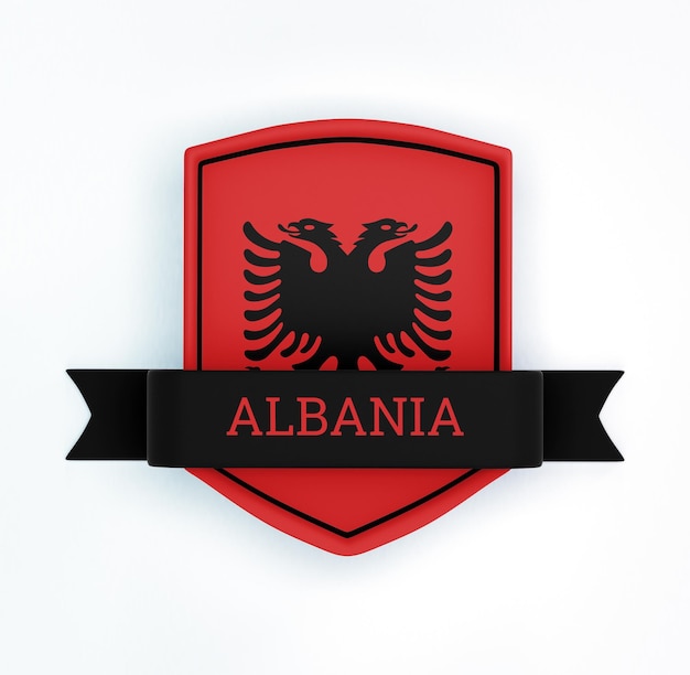 Free PSD albania badge banner