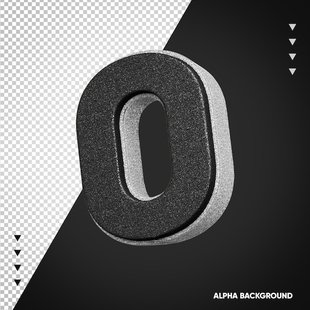 Free PSD alphabet 3d letter o white with black