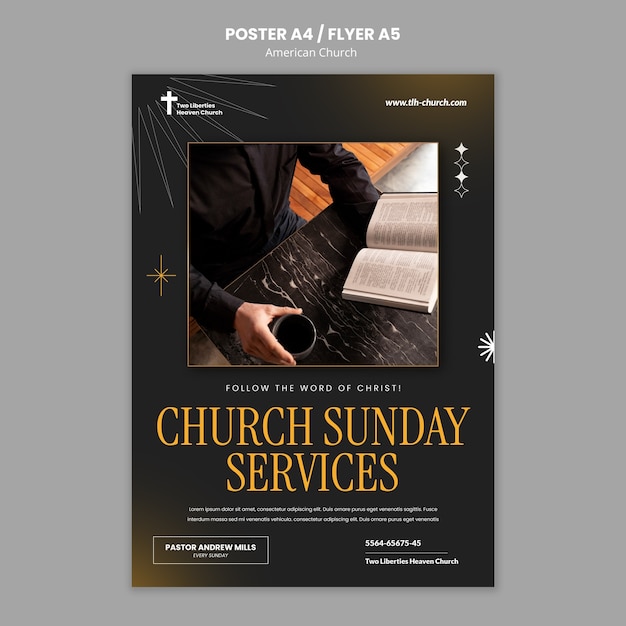 Free PSD american church template design