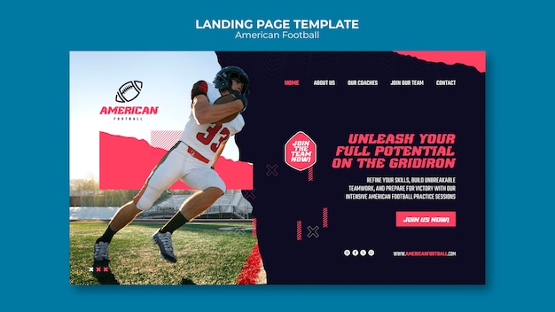 Free PSD american football template design