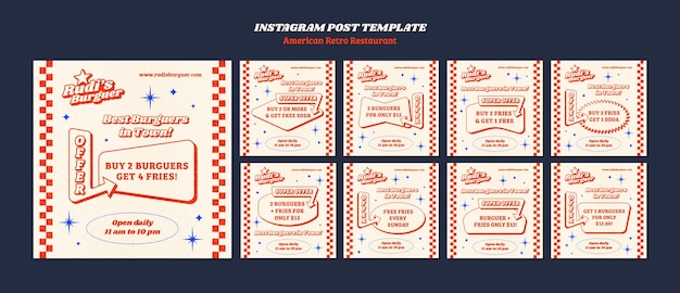 Free PSD american retro restaurant template