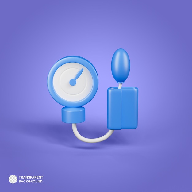 Analog sphygmometer icon isolated 3d render illustration