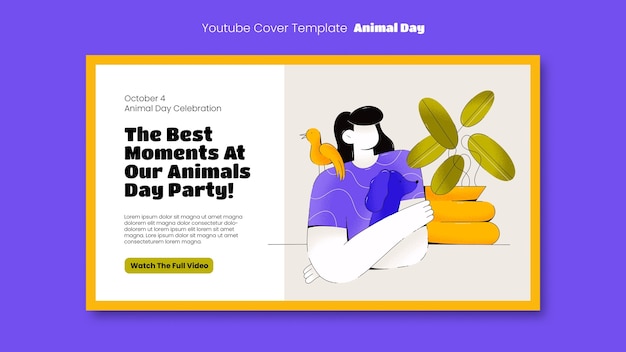 Copertina di youtube per la celebrazione del giorno degli animali