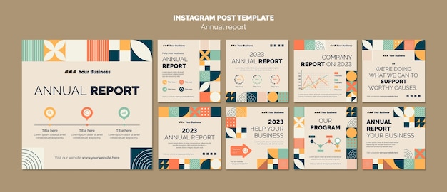 Free PSD annual report template design