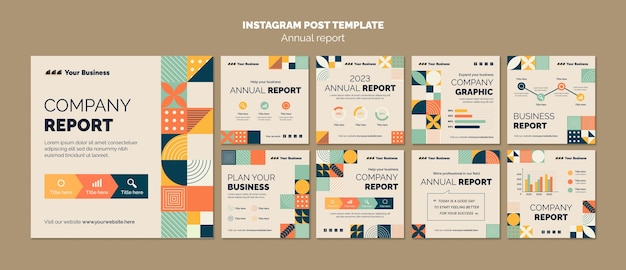 Free PSD annual report template design