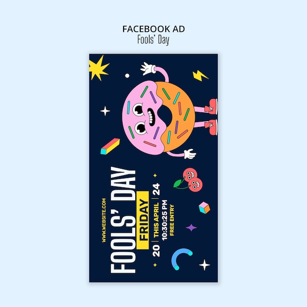 Free PSD april fools' celebration facebook  template