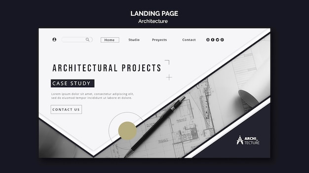 Architecture concept landing page template