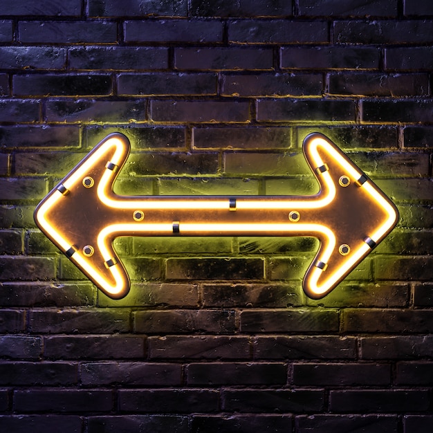 Free PSD arrow neon icon design