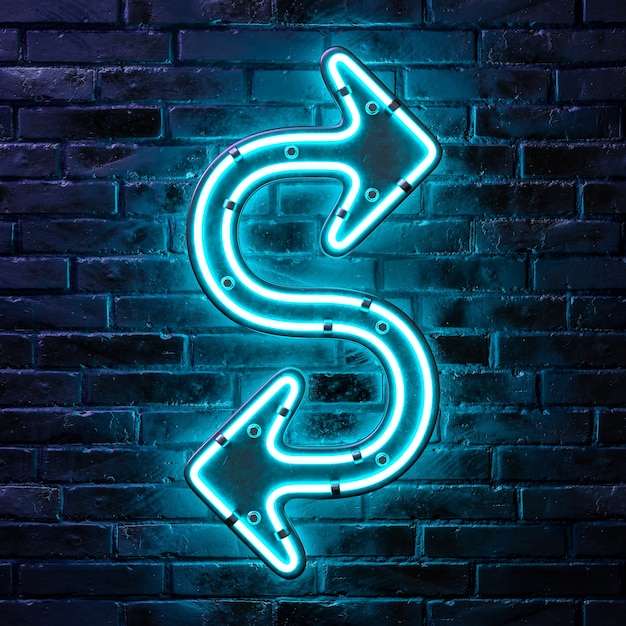 Free PSD arrow neon icon design