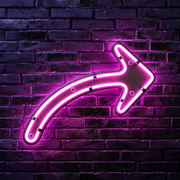 Free PSD arrow neon icon design