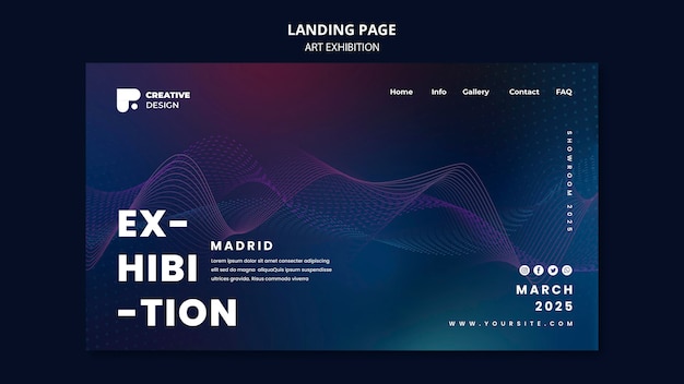 Free PSD art exhibition landing page template