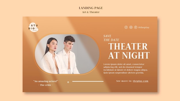 Art and theater landing page template