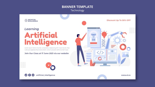 Free PSD artificial intelligence banner template