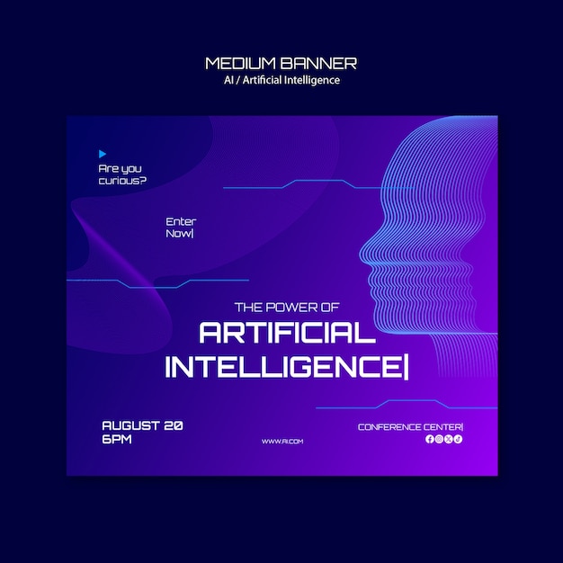 Free PSD artificial intelligence concept template