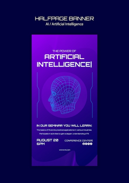 Free PSD artificial intelligence concept template