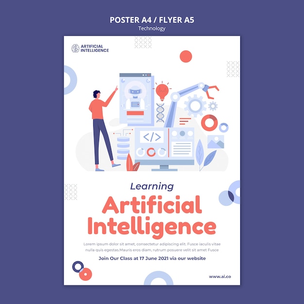 Free PSD artificial intelligence print template