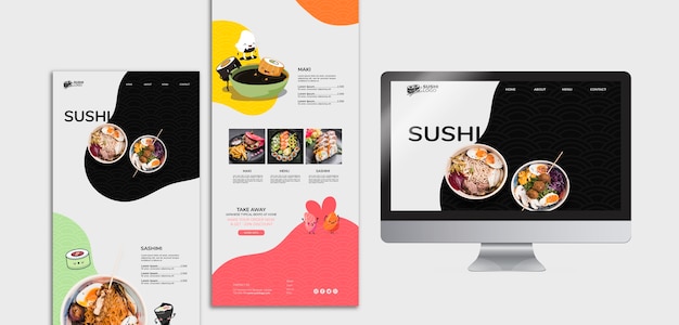 Free PSD asian sushi restaurant social media posts