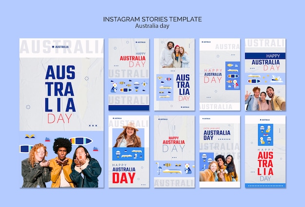 Free PSD australia day celebration instagram stories