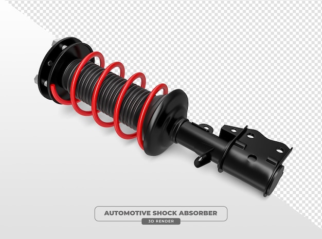 Free PSD automotive shock absorber in 3d render with transparent background