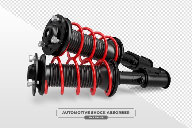 Free PSD automotive shock absorber in 3d render with transparent background