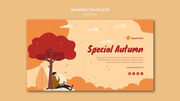 無料PSD 秋のコンセプトバナーテンプレート