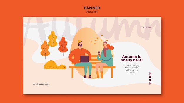 Free PSD autumn concept banner template