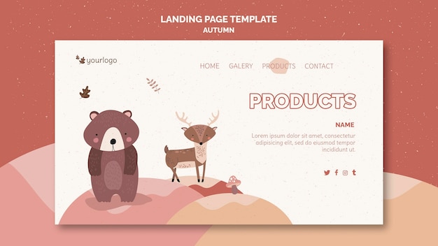 Free PSD autumn concept landing page template