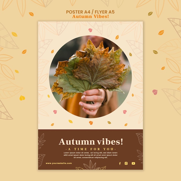 Free PSD autumn concept poster template