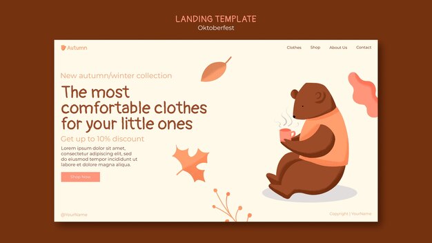 Free PSD autumn season landing page template