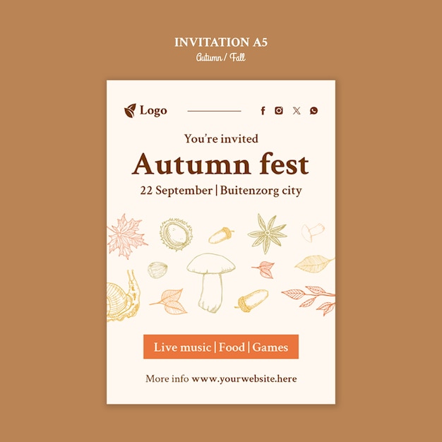 Free PSD autumn template design